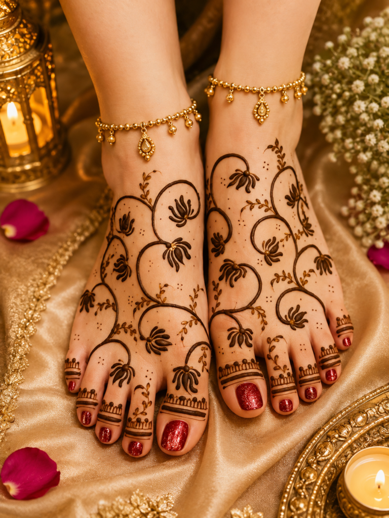 Desginer leg mehndi